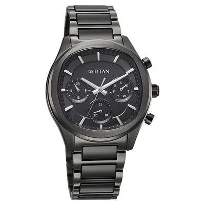 Titan Classique Black Special Dial Hybrid Strap Multifunctional Watch for Men