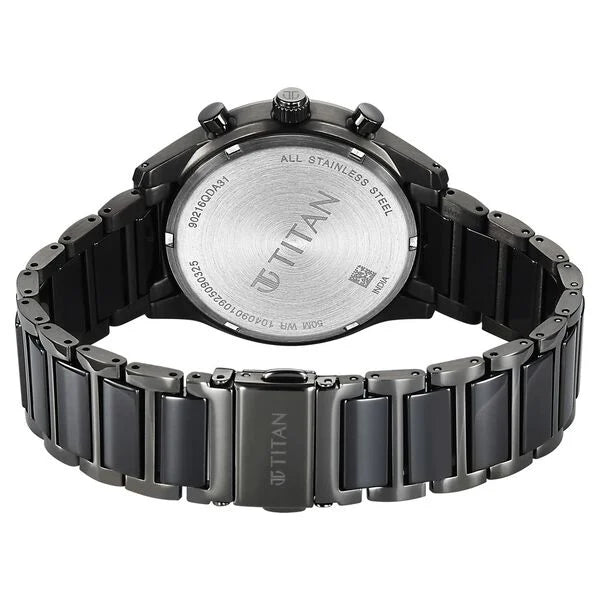 Titan Classique Black Special Dial Hybrid Strap Multifunctional Watch for Men