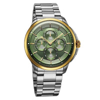 Titan Green Dial Silver Stainless Steel Strap Multifunction Watch for Men