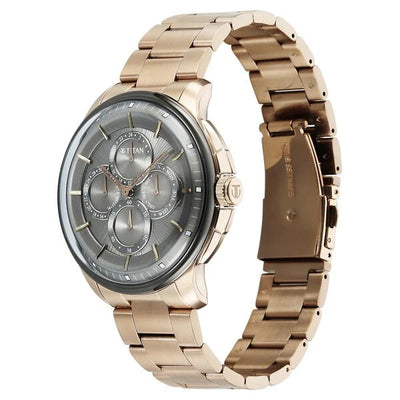 Titan Anthracite Dial Gold Stainless Steel Strap Multifunction Watch for Men