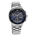 Titan Classique Blue Dial Silver Stainless Steel Strap Chronograph Watch for Men