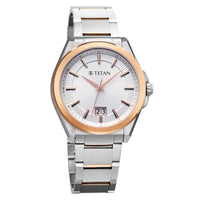 Titan Silver Dial Stainless Steel Strap Analog with Date Watch for Men