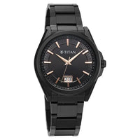 Titan Classique Big Date Analog with Black Dial Black Stainless Steel Strap Watch for Men