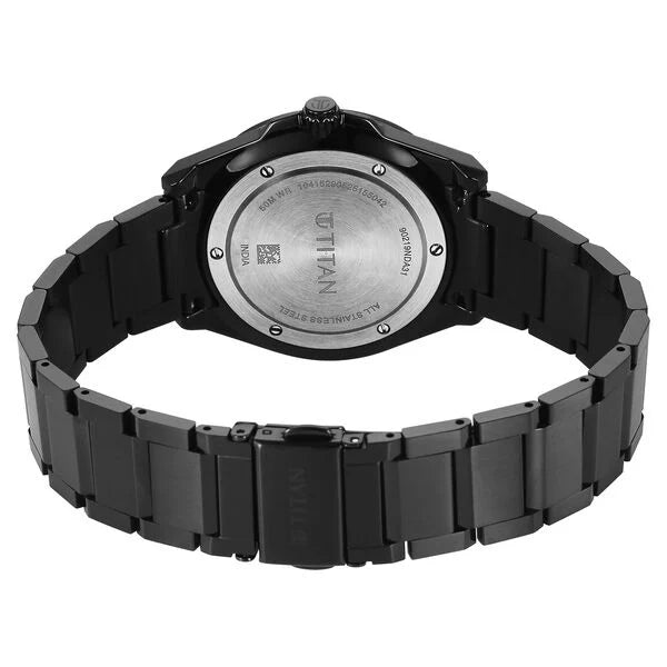 Titan Classique Big Date Analog with Black Dial Black Stainless Steel Strap Watch for Men