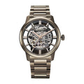 Titan Black Dial Brown Stainless Steel Strap Skeletal Automatic Watch for Men