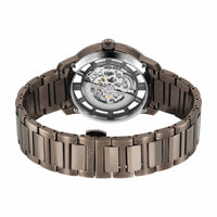 Titan Black Dial Brown Stainless Steel Strap Skeletal Automatic Watch for Men
