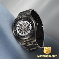 Titan Nexus Skeletal Automatic Analog with Gun Dial Gun Stainless Steel Strap Watch for Men