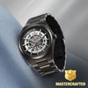 Titan Nexus Skeletal Automatic Analog with Gun Dial Gun Stainless Steel Strap Watch for Men