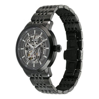 Titan Phoenix Skeletal Automatic Analog with Gun Dial Black Stainless Steel Strap Watch for Men