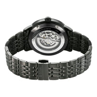 Titan Phoenix Skeletal Automatic Analog with Gun Dial Black Stainless Steel Strap Watch for Men