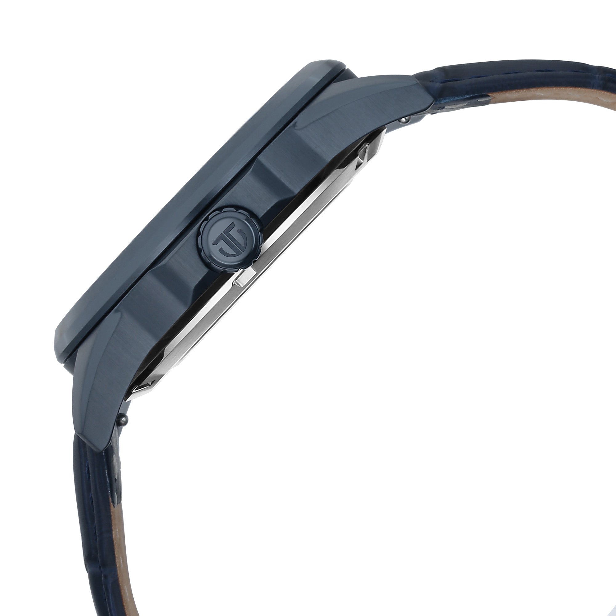 Titan Blue Dial Leather Strap Concealed Automatic Watch for Men