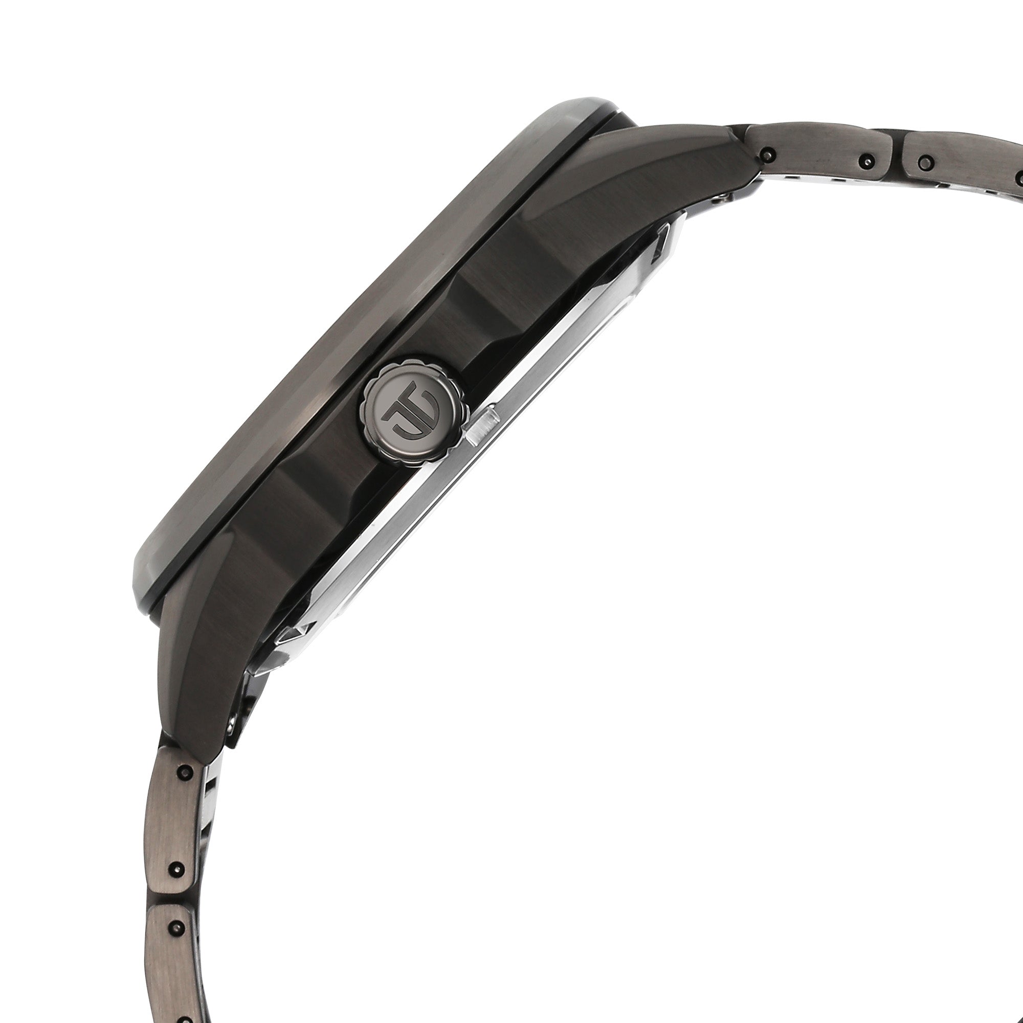 Titan Black Dial Stainless Steel Strap Concealed Automatic Watch for Men