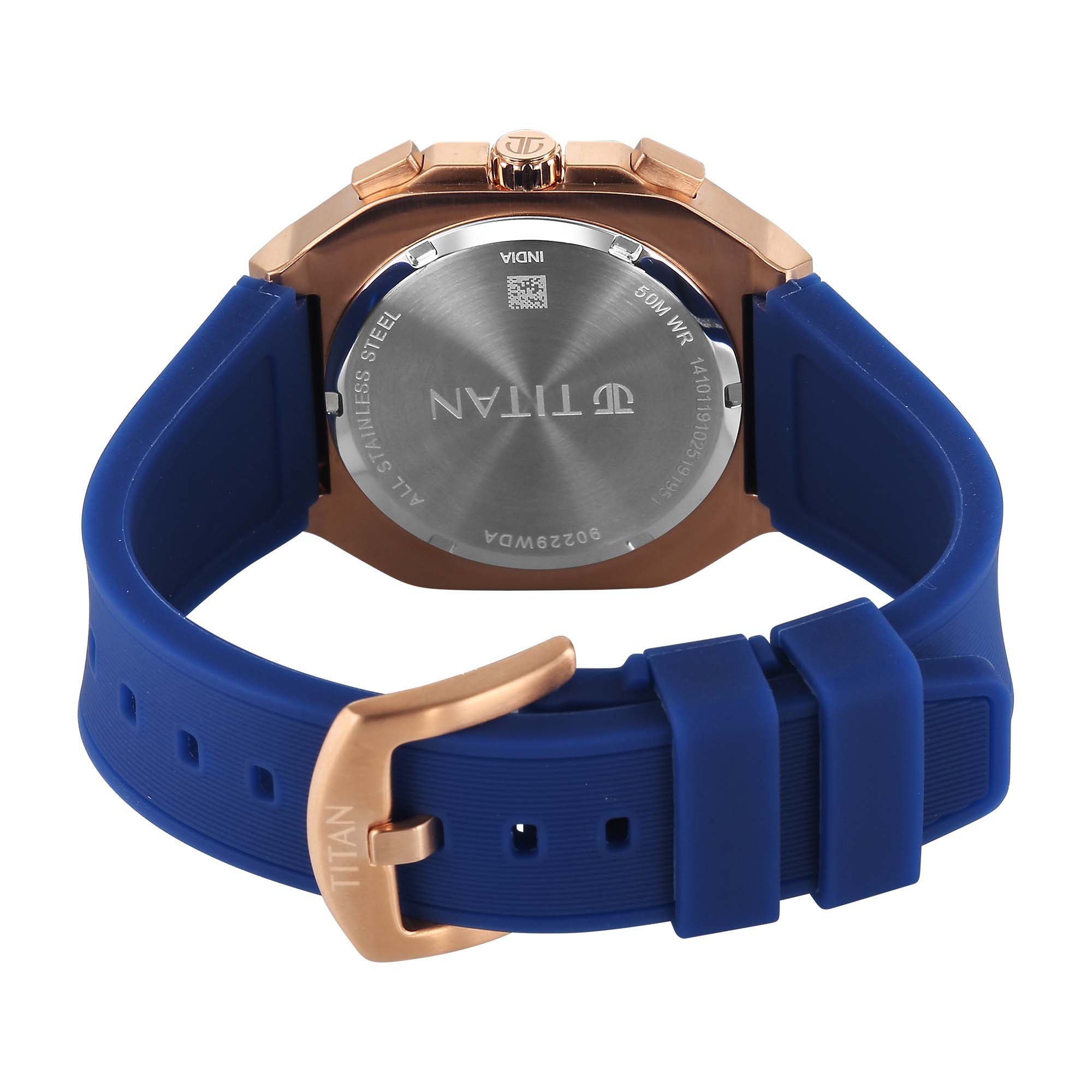 Titan Octane Blue Dial Silicone Strap Multifunction Watch for Men