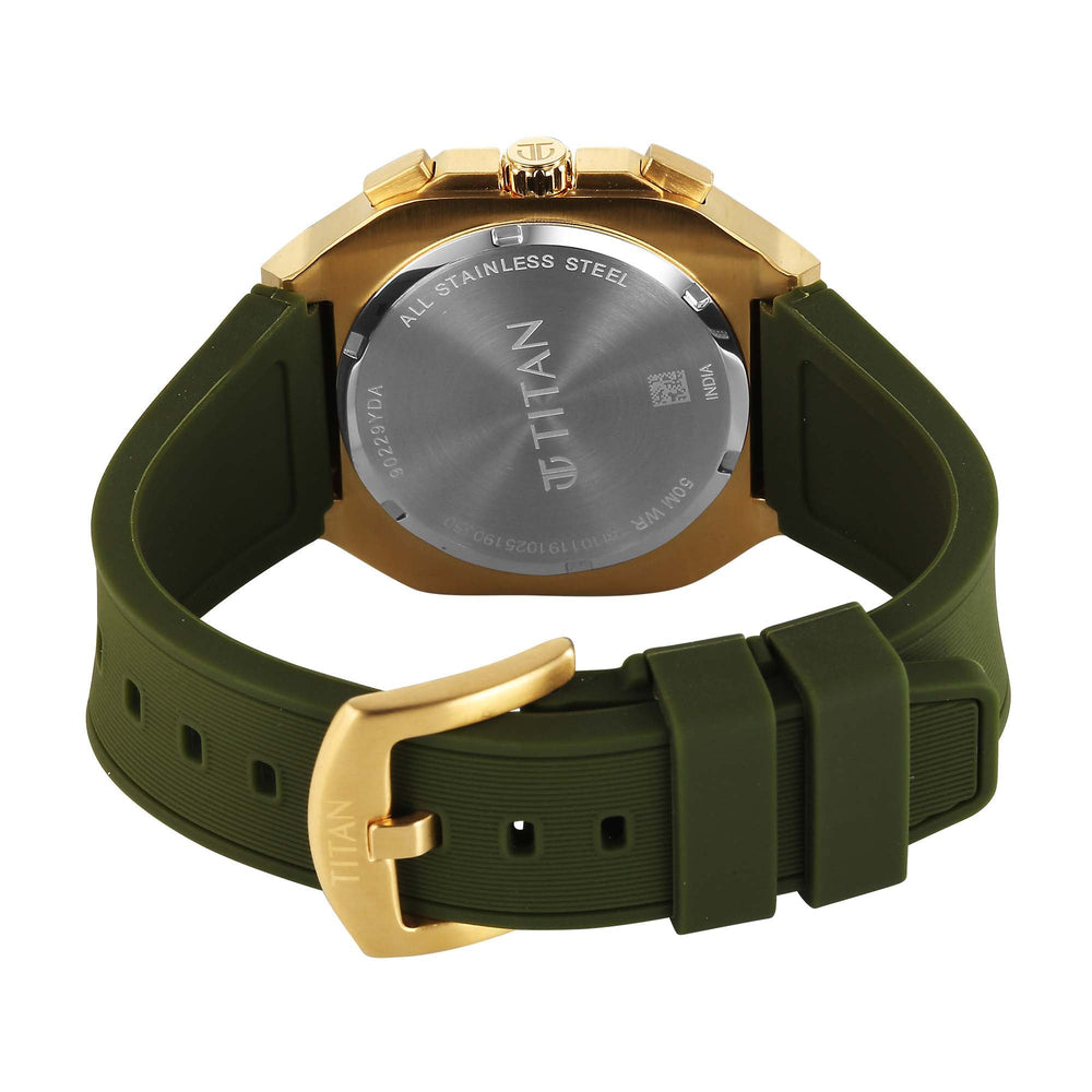 Titan Octane Green Dial Silicone Strap Multifunction Watch for Men