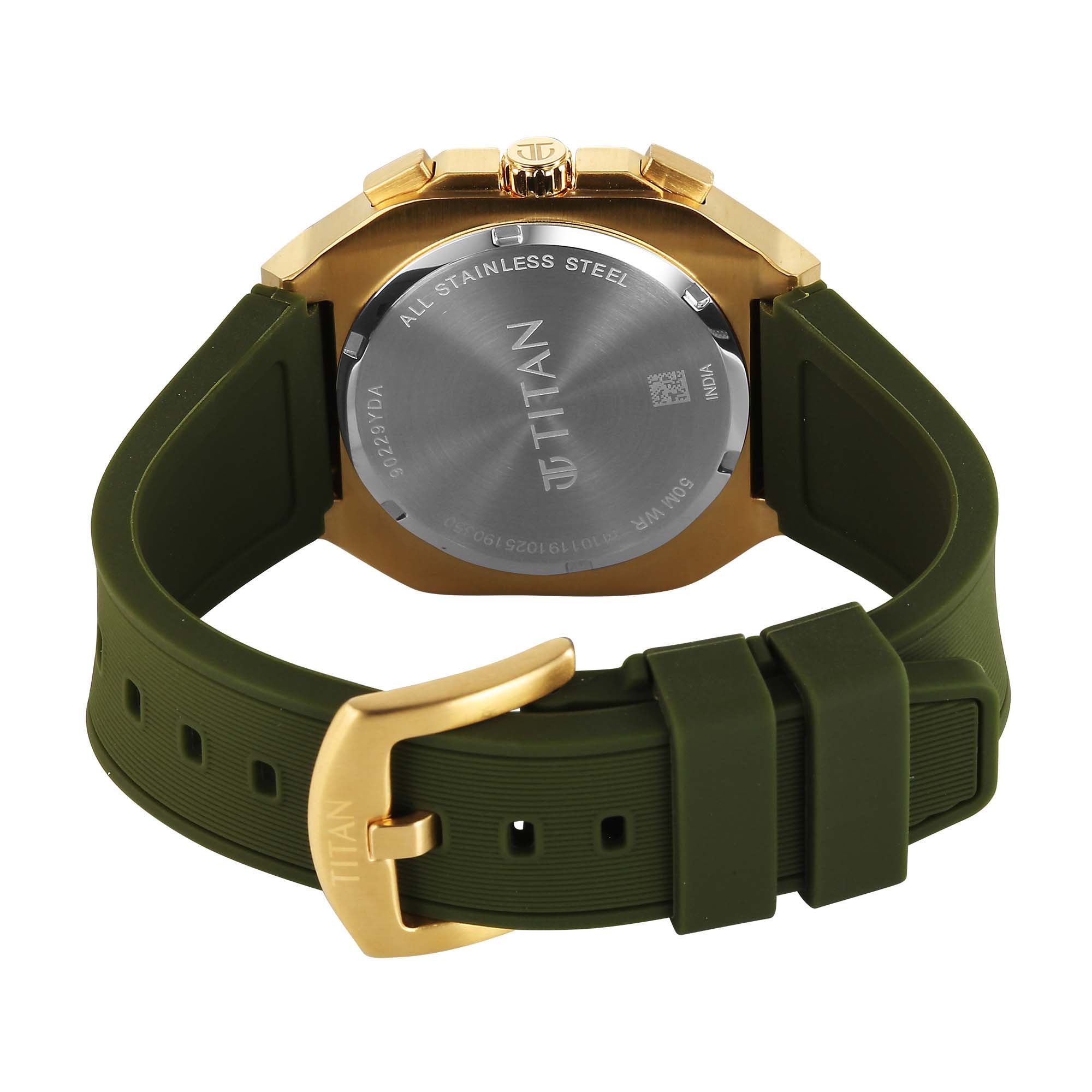 Titan Octane Green Dial Silicone Strap Multifunction Watch for Men