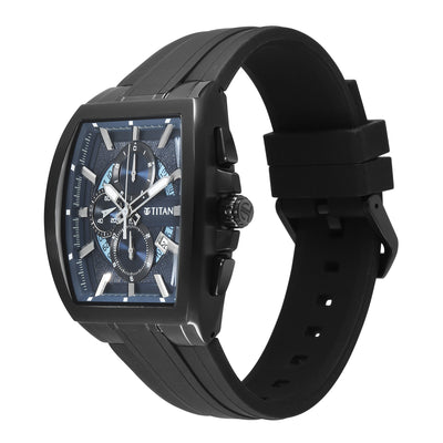 Titan Sport Black Dial Silicone Strap Multifunction Watch For Men