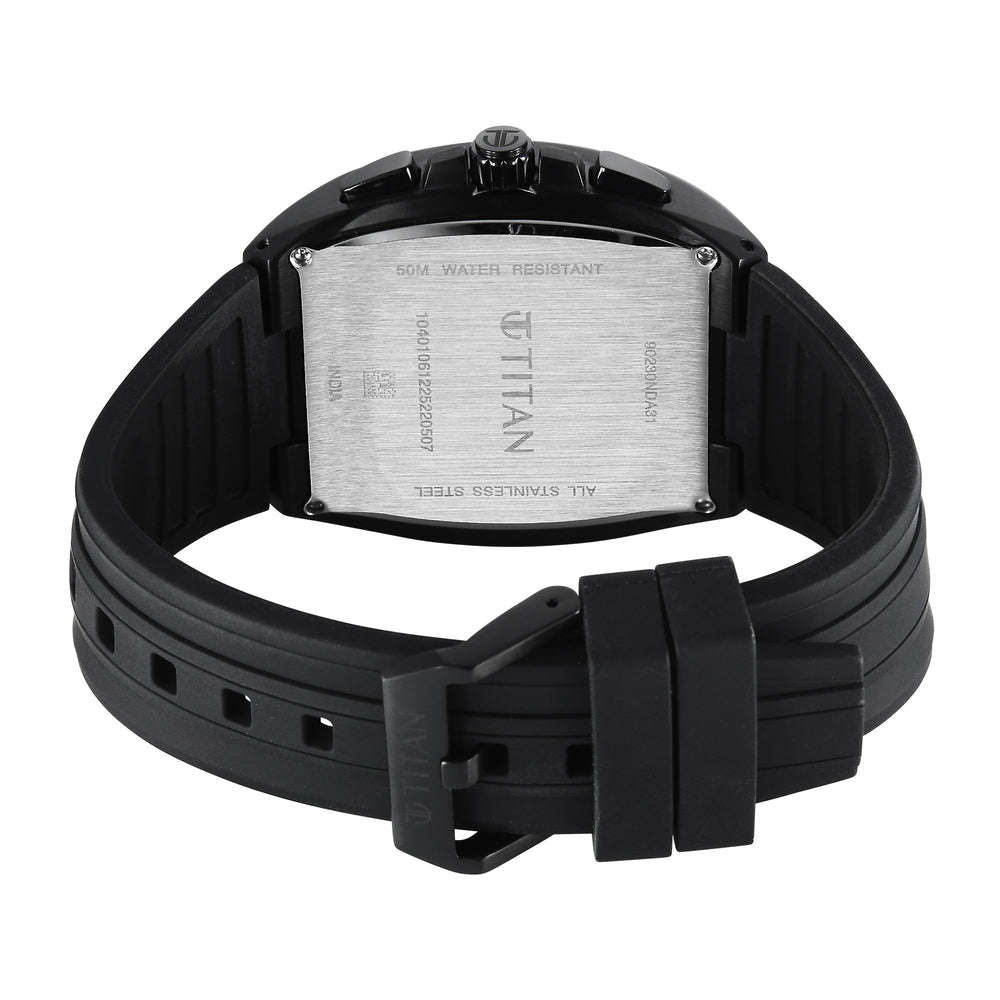 Titan Sport Black Dial Silicone Strap Multifunction Watch For Men