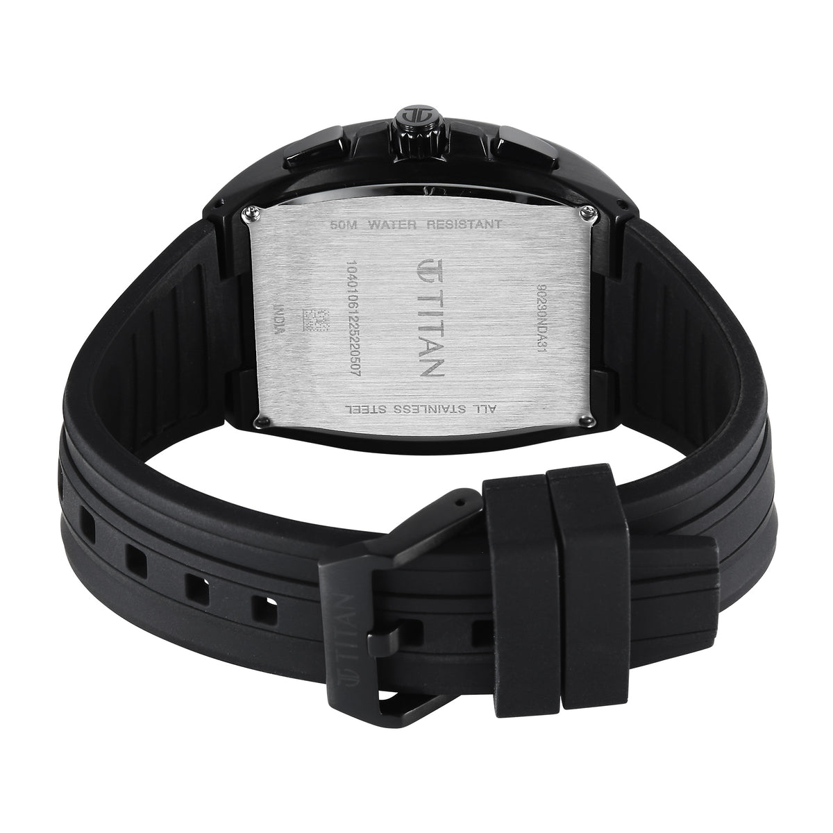 Titan Sport Black Dial Silicone Strap Multifunction Watch For Men