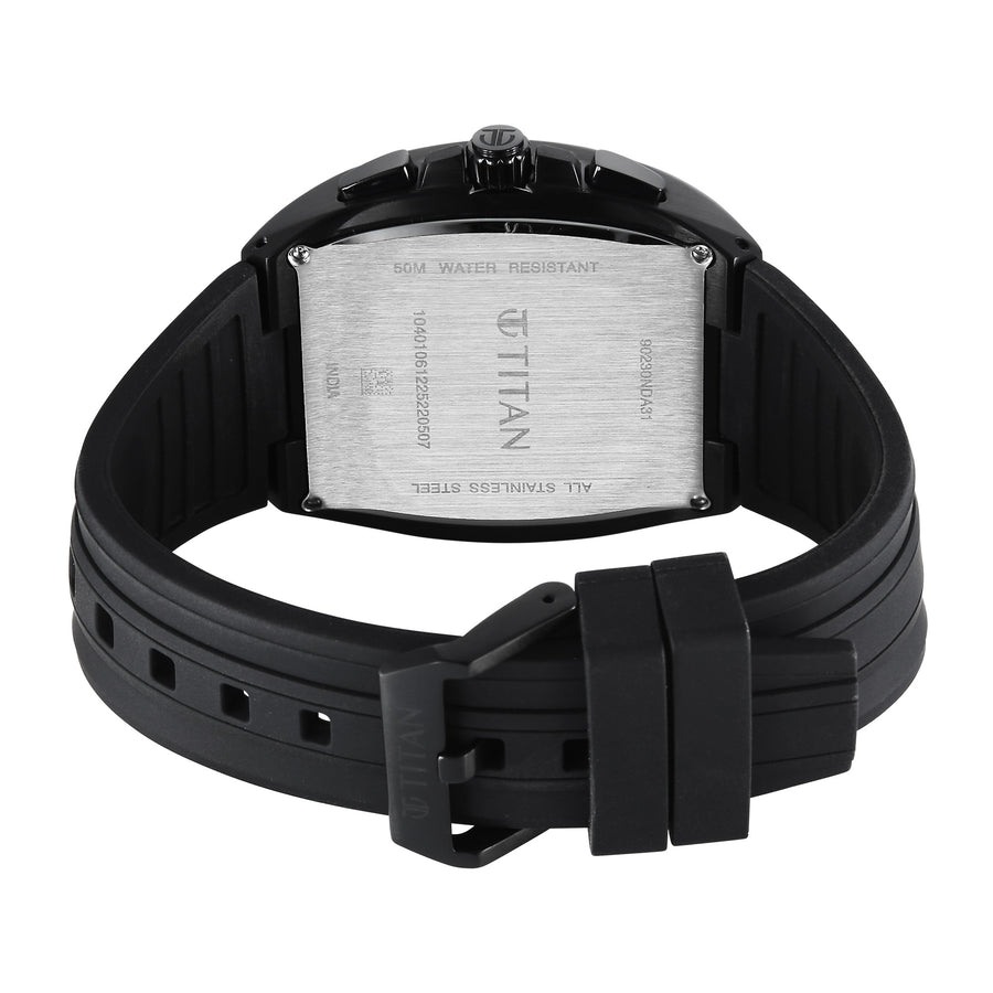 Titan Sport Black Dial Silicone Strap Multifunction Watch For Men