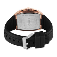 Titan Sport Black Rectangle Dial Silicone Strap Multifunction Watch For Men
