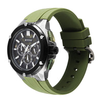 Titan Sport Green Round Dial Silicone Strap Multifunction Watch For Men