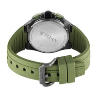 Titan Sport Green Round Dial Silicone Strap Multifunction Watch For Men