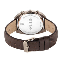 Titan Fashion Sport Brown Special Dial Leather Strap Multifunction Watch for Men