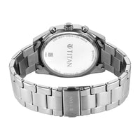 Titan Fashion Sport Blue Dial Silver Stainless Steel Strap Multifunction Watch for Men