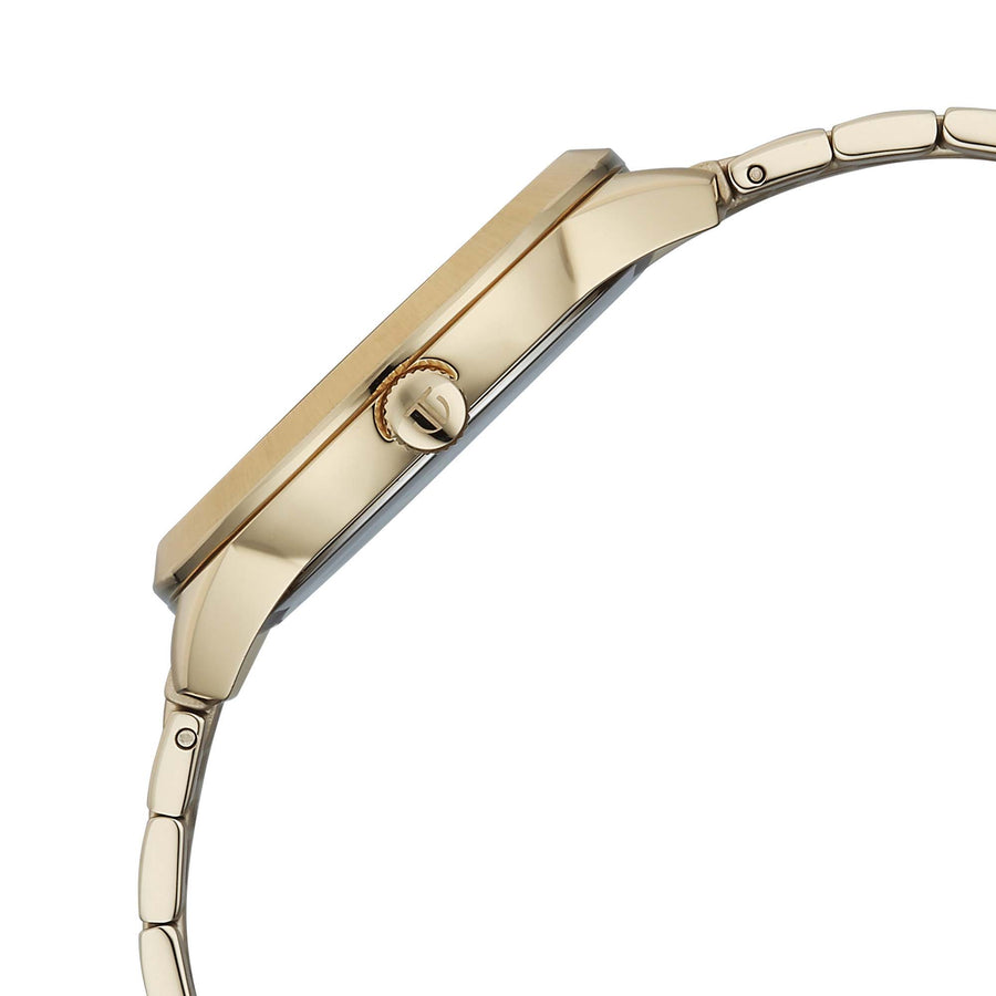 Titan Beige Square Dial Gold Stainless Steel Strap Analog with Date Watch for Men