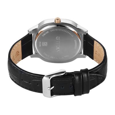 Titan Classique Black Dial Leather Strap Analog Watch for Men