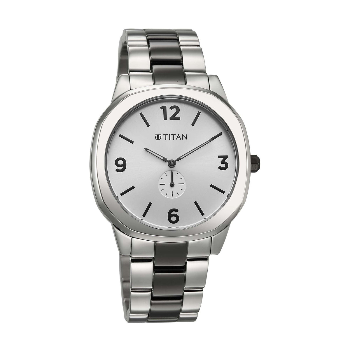 Titan Classique Silver Dial Two Toned Stainless Steel Strap Analog Watch for Men