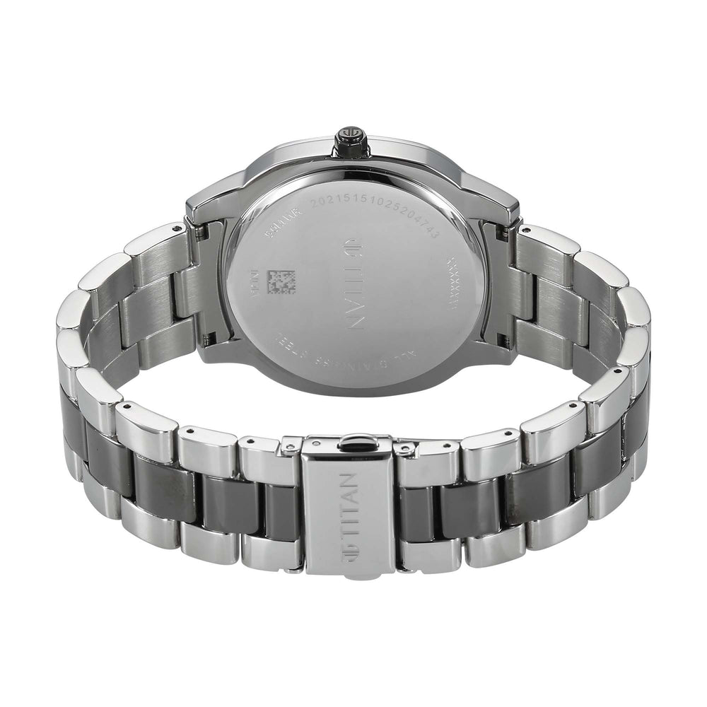 Titan Classique Silver Dial Two Toned Stainless Steel Strap Analog Watch for Men