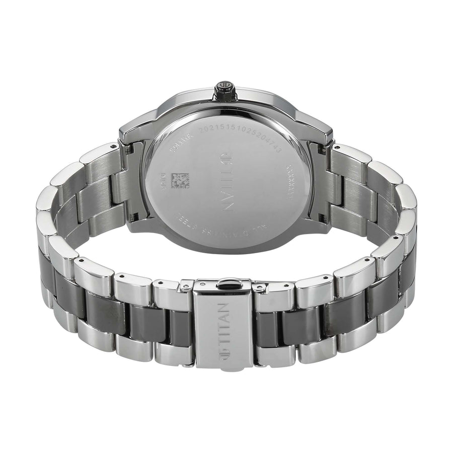 Titan Classique Silver Dial Two Toned Stainless Steel Strap Analog Watch for Men