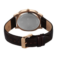 Titan Classique Silver Dial Brown Leather Strap Analog Watch for Men