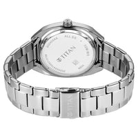 Titan Classique Pink Shaped Dial Silver Stainless Steel Strap Analog with Date Watch for Men