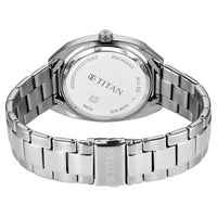 Titan Classique Green Shaped Dial Silver Stainless Steel Strap Analog with Date Watch for Men