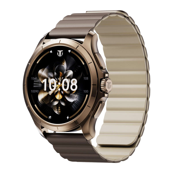 Titan Evoke Smartwatch 1.32" inch AMOLED Display with AOD, 1000 Nits, Functional Crown, Magnetic Strap, Metal Body