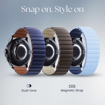 Titan Evoke Smartwatch 1.32" inch AMOLED Display with AOD, 1000 Nits, Functional Crown, Magnetic Strap, Metal Body