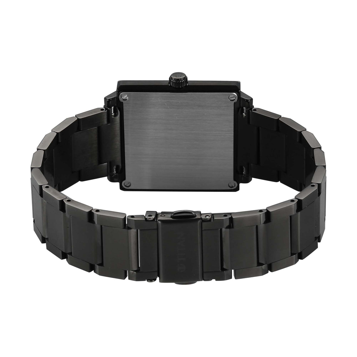 Titan Classique Grey Rectangle Dial Stainless Steel Strap Analog with Date Watch for Men