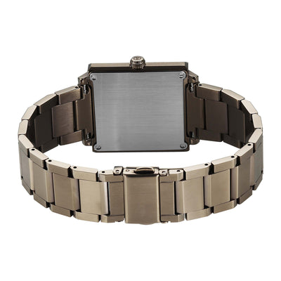 Titan Classique Brown Rectangle Dial Stainless Steel Strap Analog with Date Watch for Men