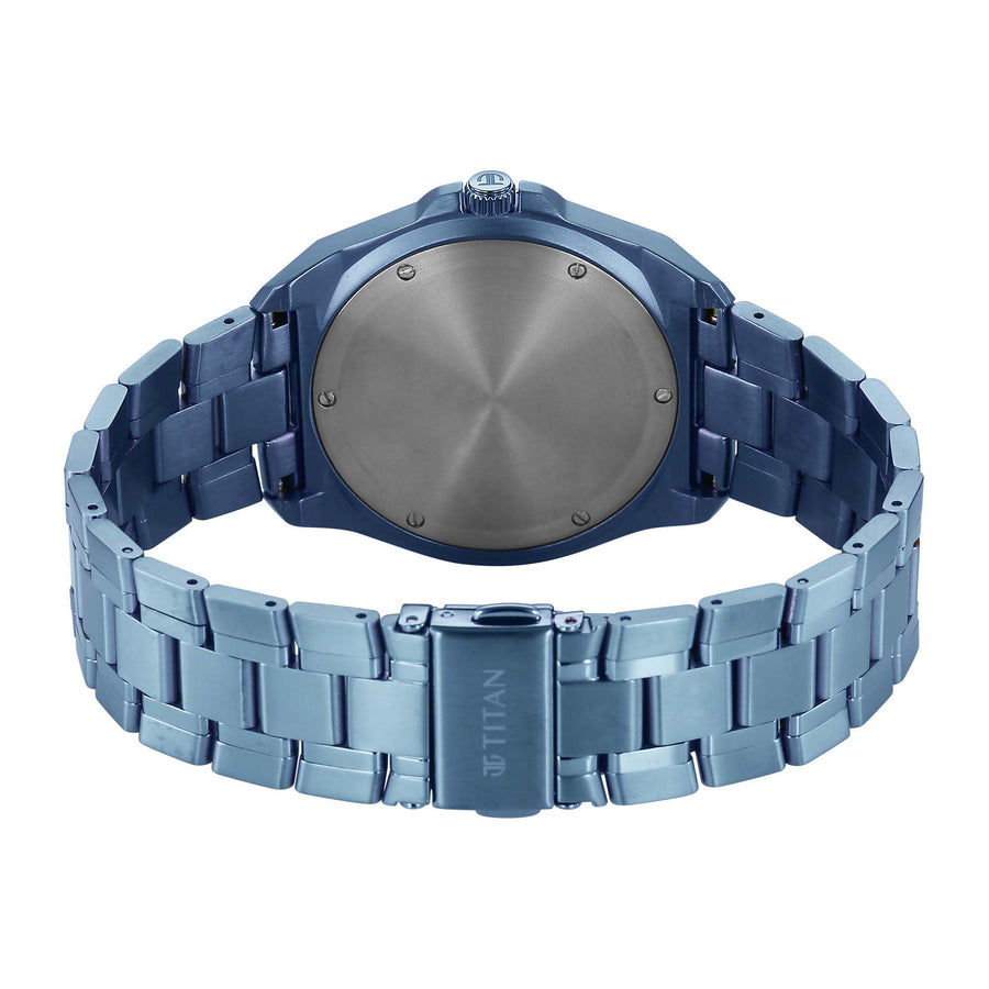Titan Classique Blue Dial Titanium Strap Multifunctional Watch For Men