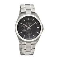 Titan Classique Black Dial Titanium Strap Multifunctional Watch For Men