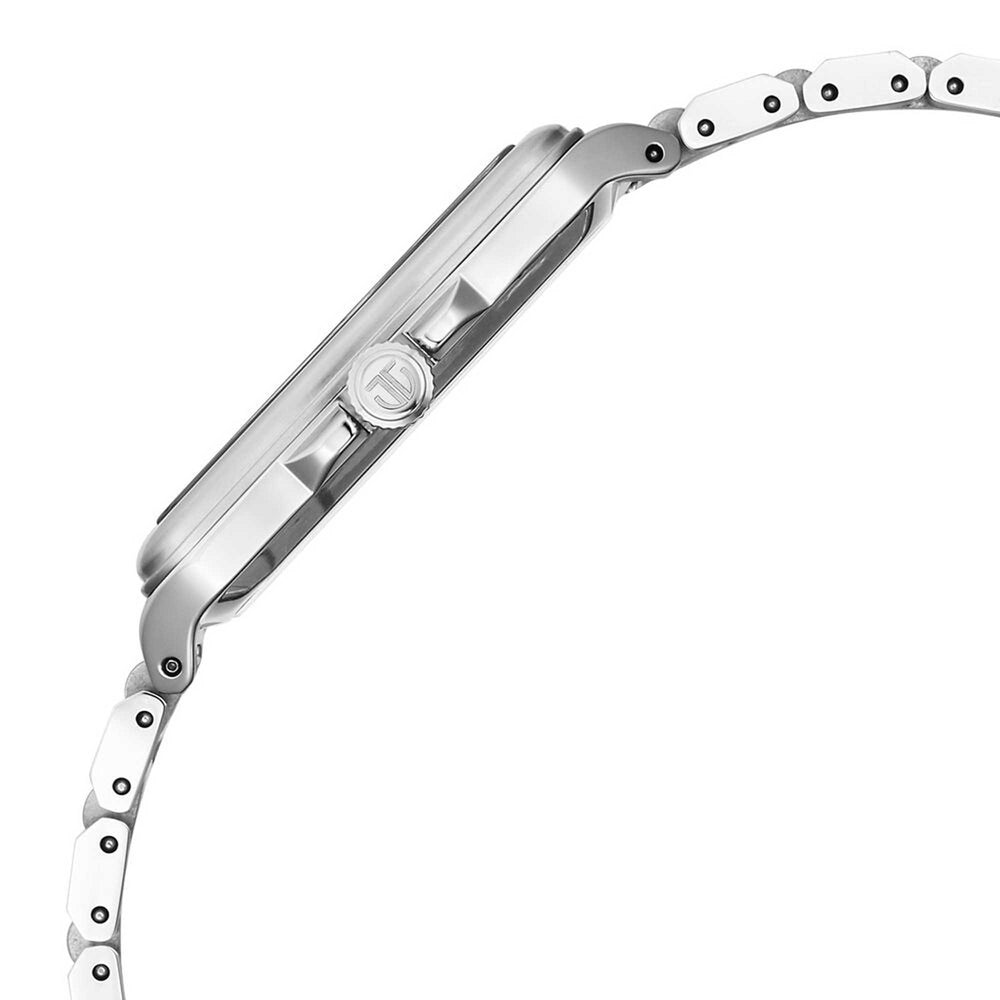 Titan Classique Pink Square Dial Silver Stainless Steel Strap Analog with Date Watch for Men