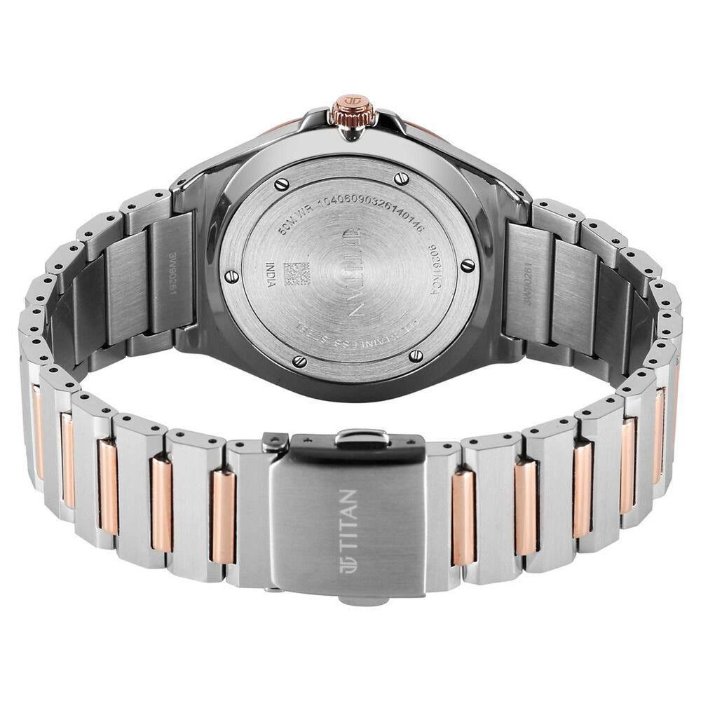 Titan Classique Silver Dial Two Toned Stainless Steel Strap Analog with Date Watch for Men