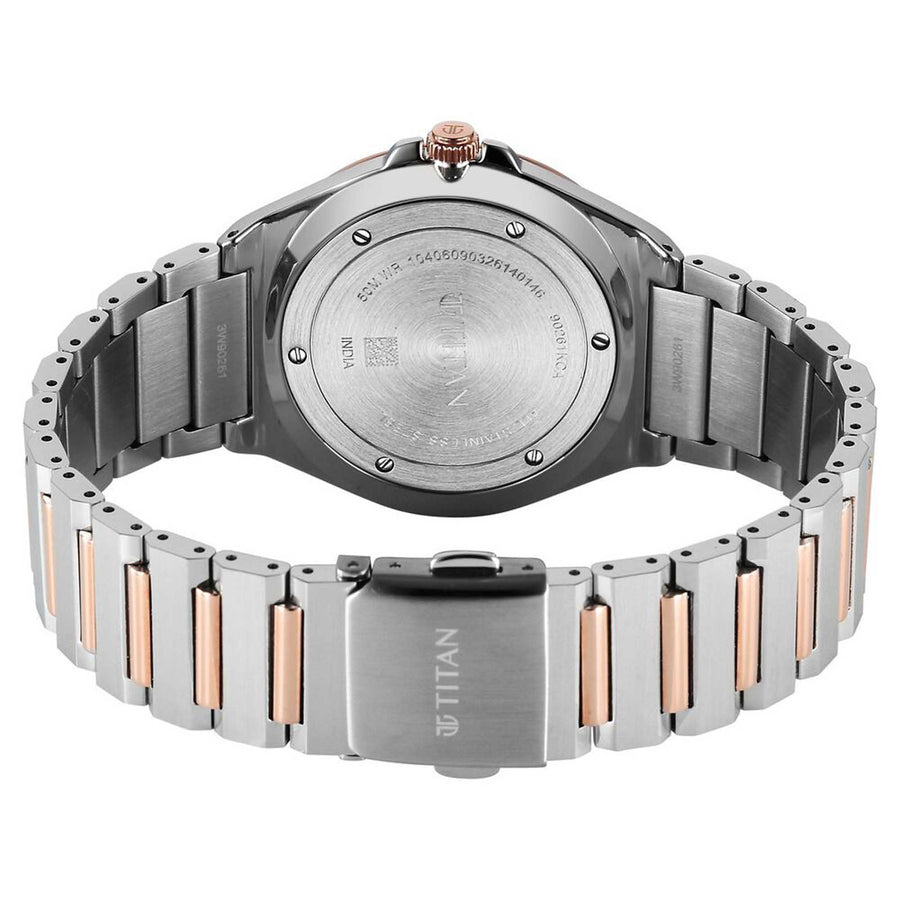 Titan Classique Silver Dial Two Toned Stainless Steel Strap Analog with Date Watch for Men