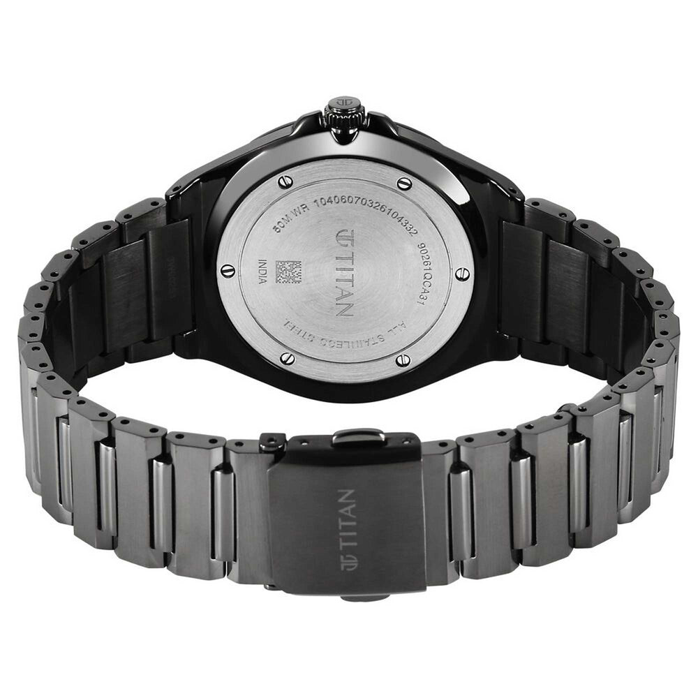 Titan Classique Grey Dial Stainless Steel Strap Analog with Date Watch for Men