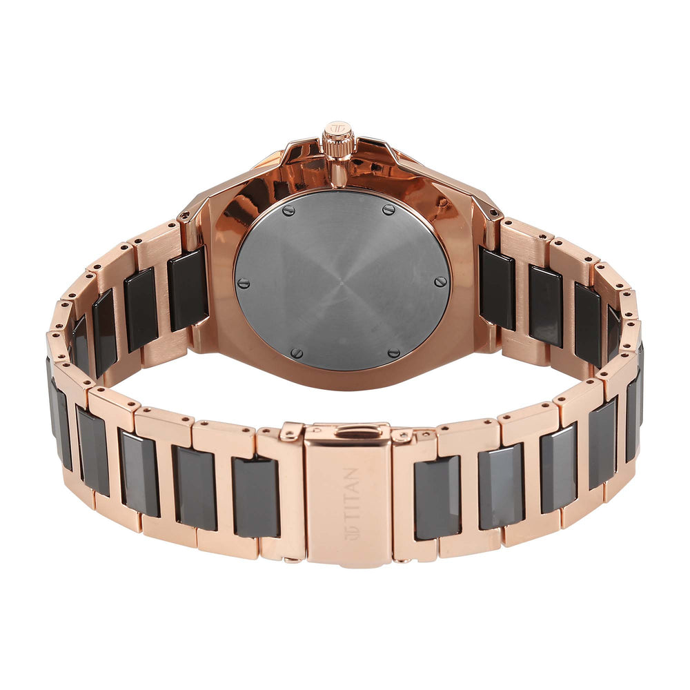 Titan Classique Black Dial Two Toned Stainless Steel Strap Analog with Date Watch for Men