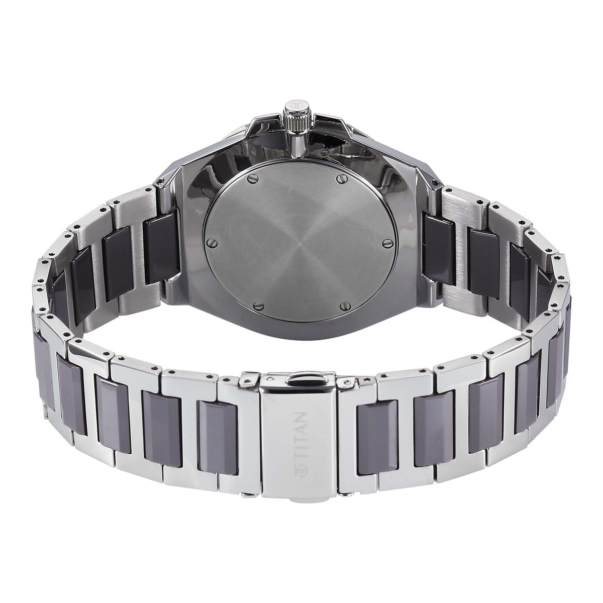 Titan Classique Grey Dial Two Toned Stainless Steel Strap Analog with Date Watch for Men