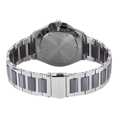 Titan Classique Grey Dial Two Toned Stainless Steel Strap Analog with Date Watch for Men