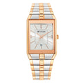 Titan Silver Rectangular Dial Two Toned Stainless Steel Strap Analog Watch for Men
